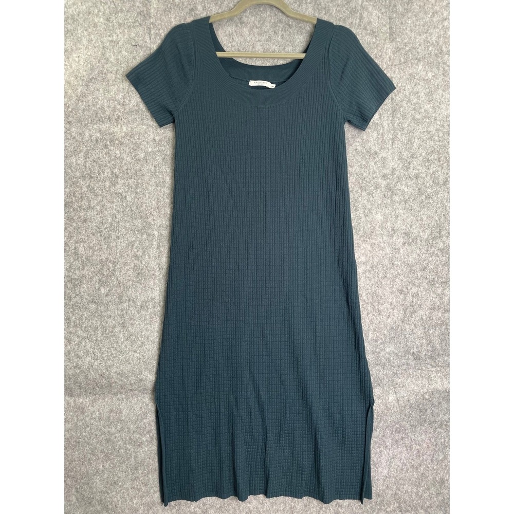 MM Lafleur Forest Green Ribbed Midi Dress
